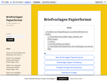 Tablet Screenshot of briefvorlagen-papierformat.de